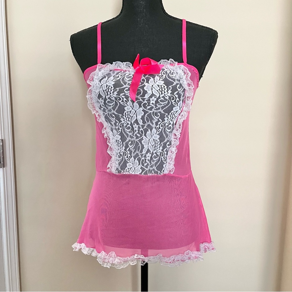 Vintage French Maid Babydoll Cosplay Lingerie